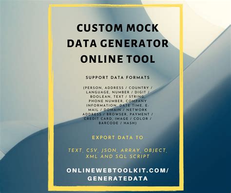 custom mock data generator tool.